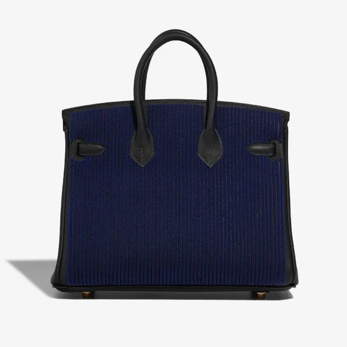 Artisan-Grade Hermès Dupes Birkin 25 Côte à Côte Tuffetage Swift Caban/Bleu Saphir PBHW - Replica Handbags - Image 2
