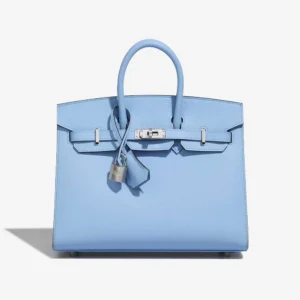Artisan-Grade Hermès Dupes Birkin 25 Epsom Bleu Celeste PHW - Replica Handbags