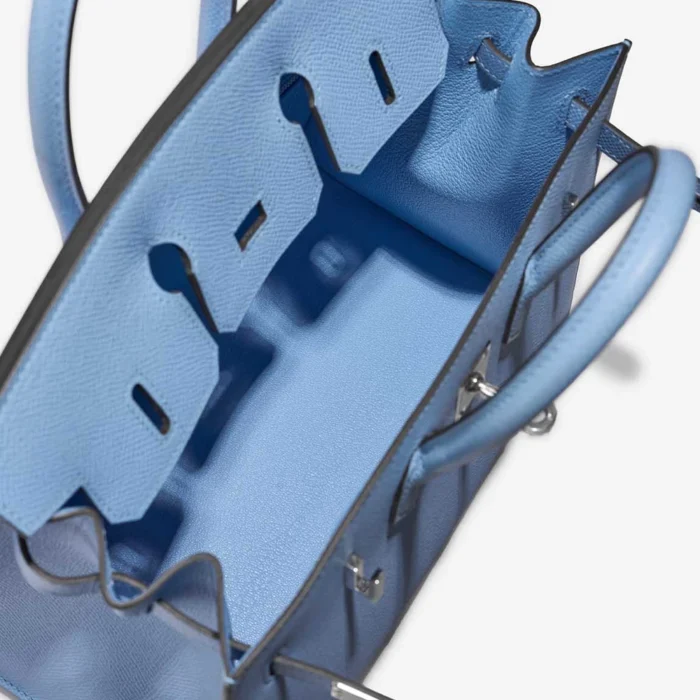 Artisan-Grade Hermès Dupes Birkin 25 Epsom Bleu Celeste PHW - Replica Handbags - Image 5