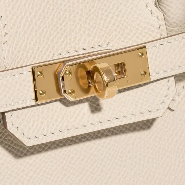 Artisan-Grade Hermès Dupes Birkin 25 Epsom Craie GHW - Replica Handbags - Image 6