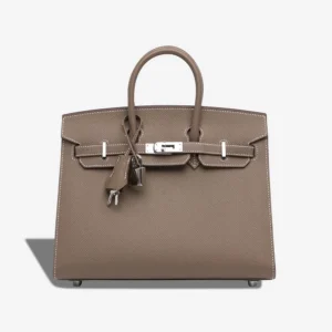Artisan-Grade Hermès Dupes Birkin 25 Epsom Etoupe PHW - Replica Handbags