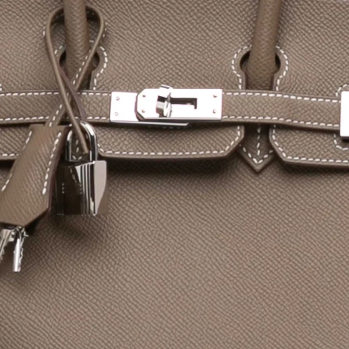 Artisan-Grade Hermès Dupes Birkin 25 Epsom Etoupe PHW - Replica Handbags - Image 5