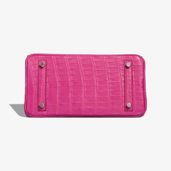 Artisan-Grade Hermès Dupes Birkin 25 Matte Alligator Rose Shocking PHW - Replica Handbags - Image 3