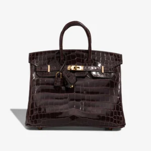 Artisan-Grade Hermès Dupes Birkin 25 Niloticus Crocodile Macassar GHW - Replica Handbags