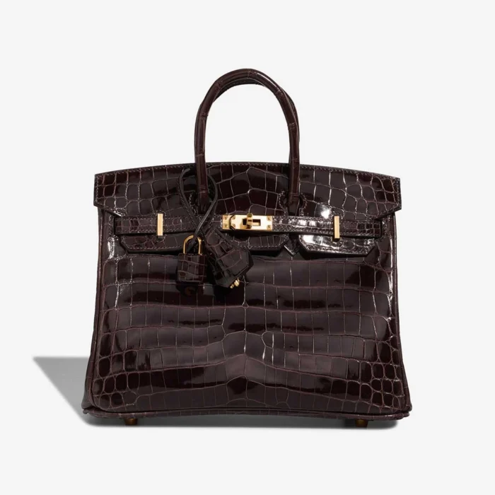 Artisan-Grade Hermès Dupes Birkin 25 Niloticus Crocodile Macassar GHW - Replica Handbags