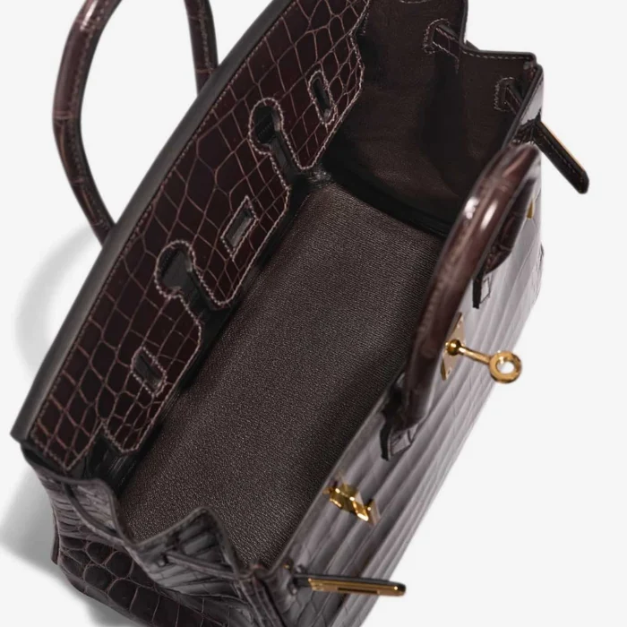 Artisan-Grade Hermès Dupes Birkin 25 Niloticus Crocodile Macassar GHW - Replica Handbags - Image 5