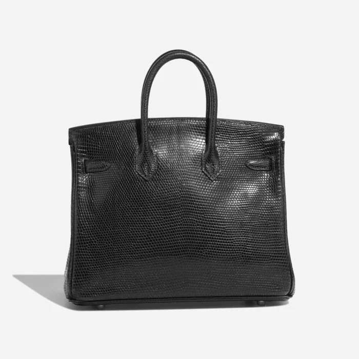 Artisan-Grade Hermès Dupes Birkin 25 Salvator Lizard Black PHW - Replica Handbags - Image 2