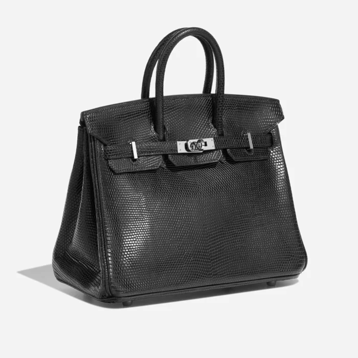 Artisan-Grade Hermès Dupes Birkin 25 Salvator Lizard Black PHW - Replica Handbags - Image 3
