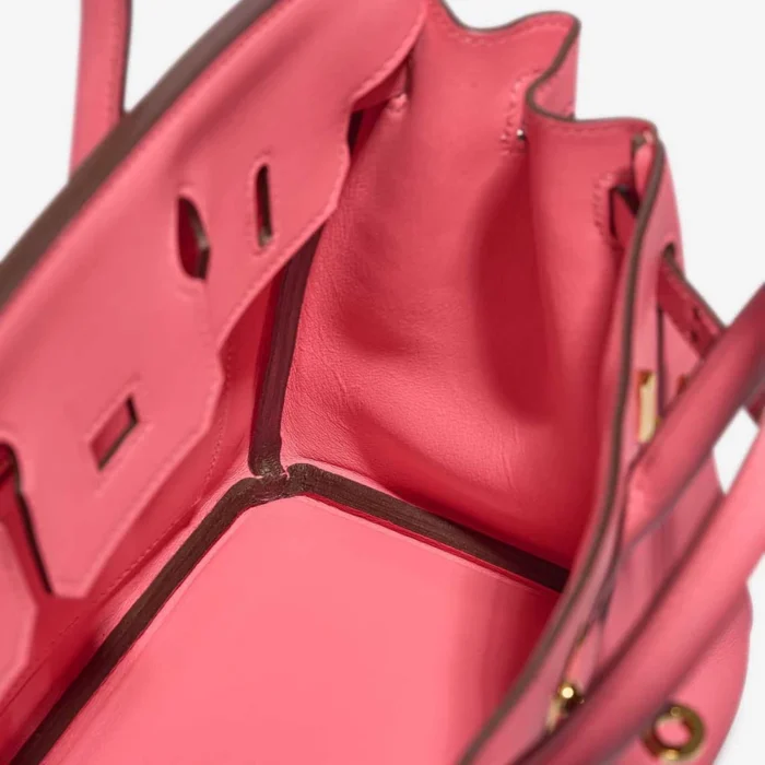 Artisan-Grade Hermès Dupes Birkin 25 Swift Rose Azalee GHW - Replica Handbags - Image 5