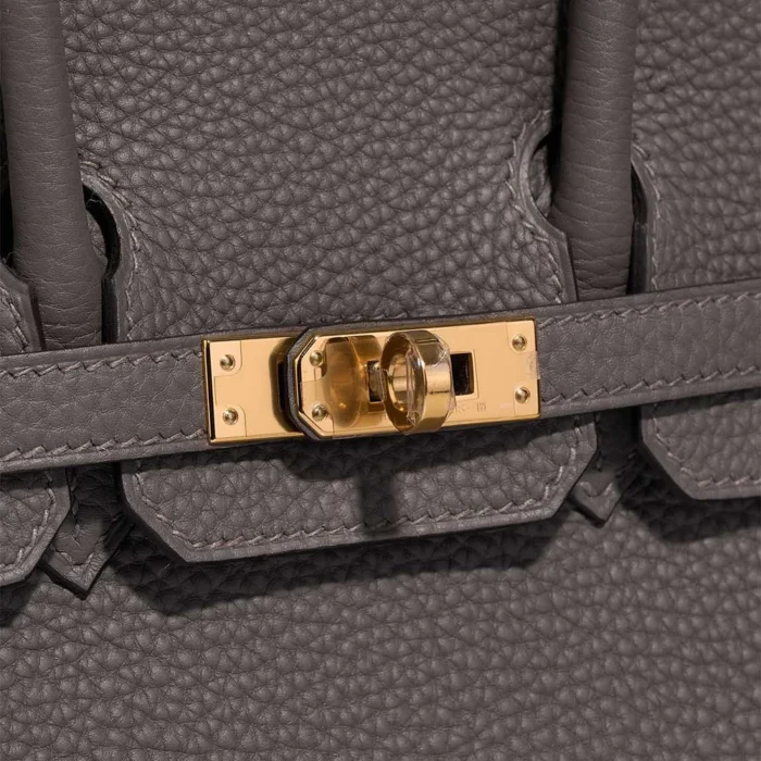 Artisan-Grade Hermès Dupes Birkin 25 Togo Gris Meyer GHW - Replica Handbags - Image 7