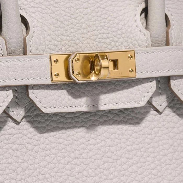 Artisan-Grade Hermès Dupes Birkin 25 Togo Gris Perle GHW - Replica Handbags - Image 6