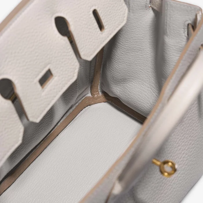 Artisan-Grade Hermès Dupes Birkin 25 Togo Gris Perle GHW - Replica Handbags - Image 5