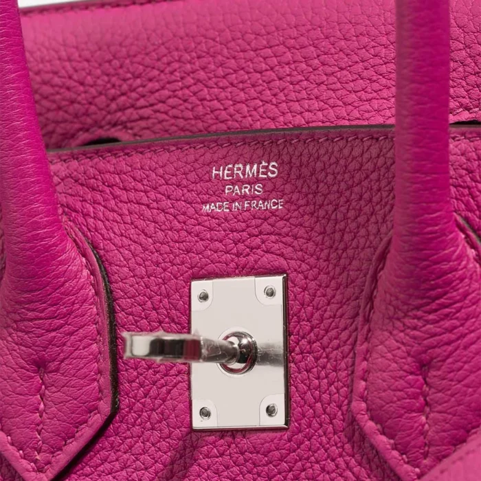 Artisan-Grade Hermès Dupes Birkin 25 Togo Rose Pourpre PHW - Replica Handbags - Image 5