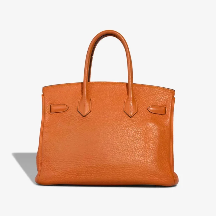 Artisan-Grade Hermès Dupes Birkin 30 Clemence Orange PHW - Replica Handbags - Image 2