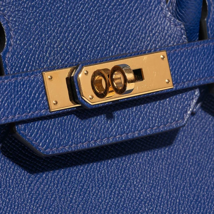 Artisan-Grade Hermès Dupes Birkin 30 Epsom Bleu electrique GHW - Replica Handbags - Image 7