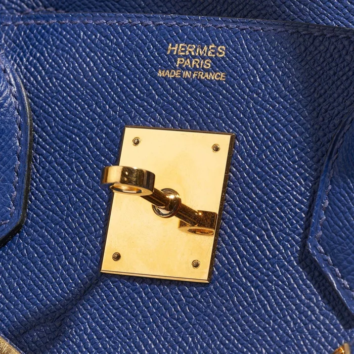 Artisan-Grade Hermès Dupes Birkin 30 Epsom Bleu electrique GHW - Replica Handbags - Image 6