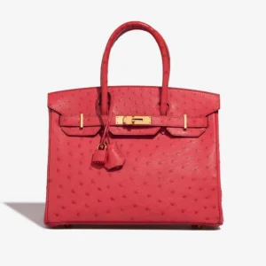 Artisan-Grade Hermès Dupes Birkin 30 Ostrich Bougainvillier GHW - Replica Handbags