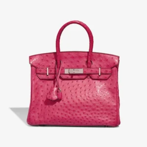 Artisan-Grade Hermès Dupes Birkin 30 Ostrich Fuchsia PHW - Replica Handbags