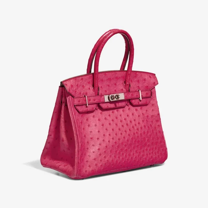 Artisan-Grade Hermès Dupes Birkin 30 Ostrich Fuchsia PHW - Replica Handbags - Image 4