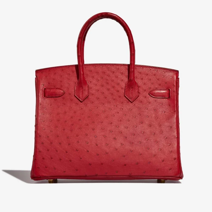 Artisan-Grade Hermès Dupes Birkin 30 Ostrich Rouge Casaque GHW - Replica Handbags - Image 2