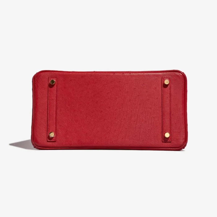 Artisan-Grade Hermès Dupes Birkin 30 Ostrich Rouge Casaque GHW - Replica Handbags - Image 3