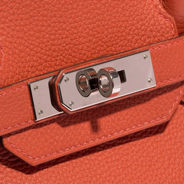 Artisan-Grade Hermès Dupes Birkin 30 Togo Geranium PHW - Replica Handbags - Image 7