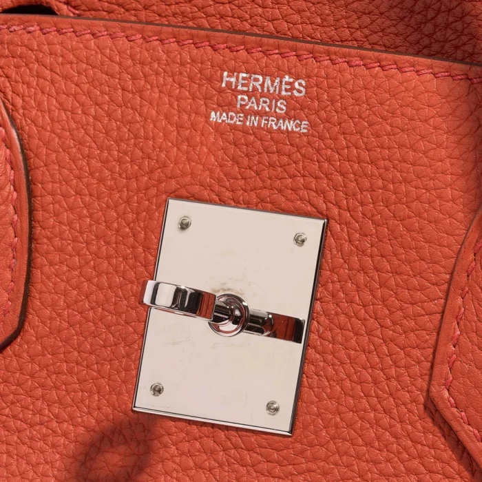 Artisan-Grade Hermès Dupes Birkin 30 Togo Geranium PHW - Replica Handbags - Image 6