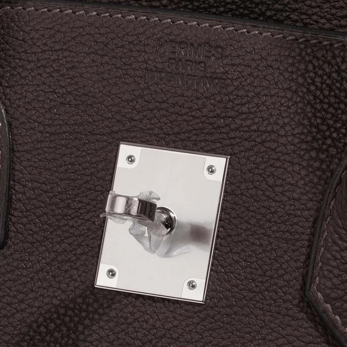 Artisan-Grade Hermès Dupes Birkin 35 Barenia Faubourg Ebene PHW - Replica Handbags - Image 5