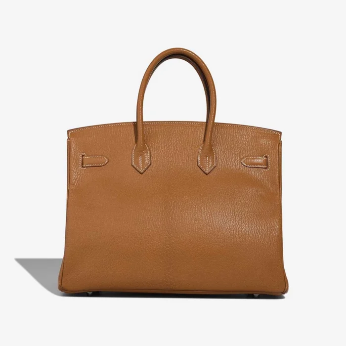 Artisan-Grade Hermès Dupes Birkin 35 Chevre de Coromandel Caramel RHW - Replica Handbags - Image 2