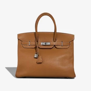 Artisan-Grade Hermès Dupes Birkin 35 Chevre de Coromandel Caramel RHW - Replica Handbags
