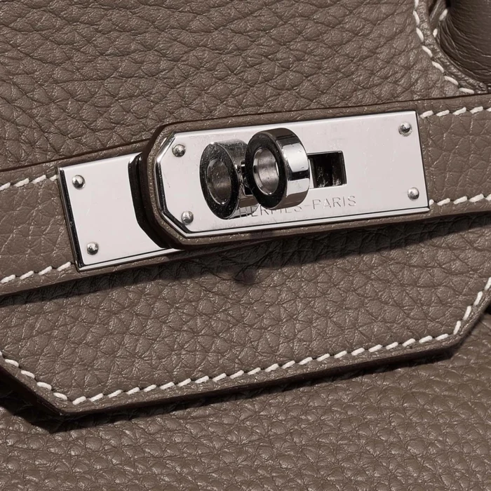 Artisan-Grade Hermès Dupes Birkin 35 Clemence Etoupe PHW - Replica Handbags - Image 6