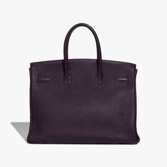 Artisan-Grade Hermès Dupes Birkin 35 Clemence Raisin PHW - Replica Handbags - Image 2