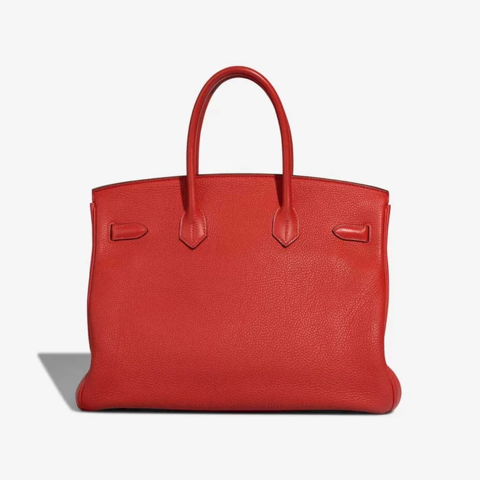 Artisan-Grade Hermès Dupes Birkin 35 Clemence Rouge Tomate GHW - Replica Handbags - Image 2