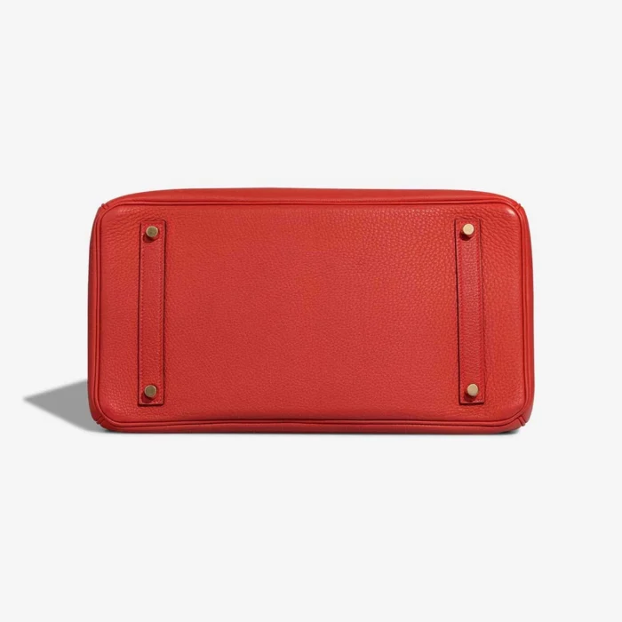 Artisan-Grade Hermès Dupes Birkin 35 Clemence Rouge Tomate GHW - Replica Handbags - Image 3