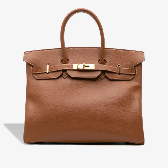 Artisan-Grade Hermès Dupes Birkin 35 Courchevel Gold GHW - Replica Handbags
