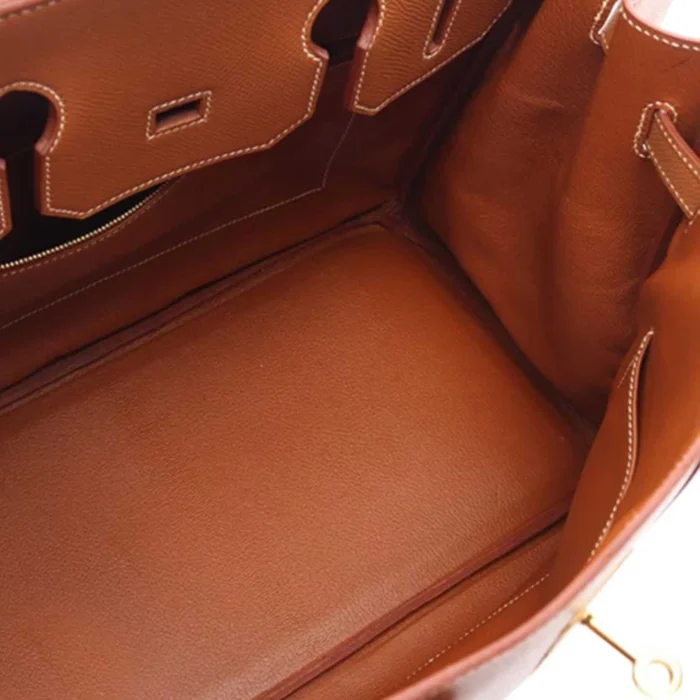 Artisan-Grade Hermès Dupes Birkin 35 Courchevel Gold GHW - Replica Handbags - Image 3