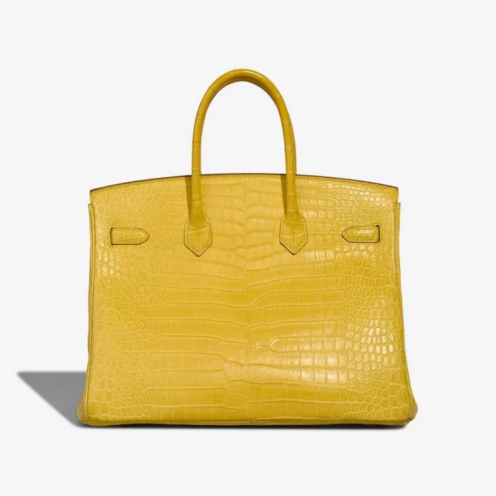 Artisan-Grade Hermès Dupes Birkin 35 Porosus Crocodile Mimosa GHW - Replica Handbags - Image 2