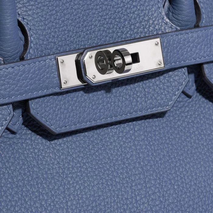 Artisan-Grade Hermès Dupes Birkin 35 Togo Blue Brighton PHW - Replica Handbags - Image 7