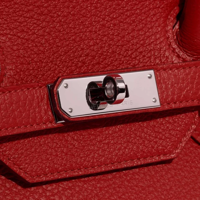 Artisan-Grade Hermès Dupes Birkin 35 Togo Rouge Tomate PHW - Replica Handbags - Image 6