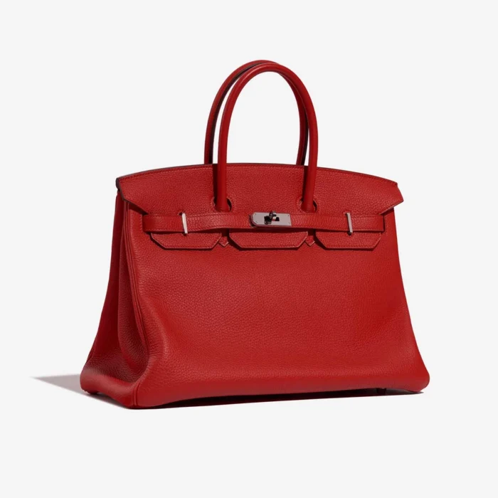Artisan-Grade Hermès Dupes Birkin 35 Togo Rouge Tomate PHW - Replica Handbags - Image 4