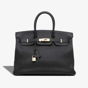 Artisan-Grade Hermès Dupes Birkin 35 Vache Fjord Black PHW - Replica Handbags