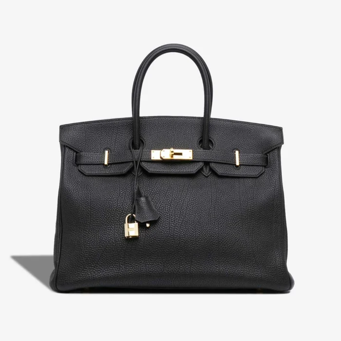 Artisan-Grade Hermès Dupes Birkin 35 Vache Fjord Black PHW - Replica Handbags