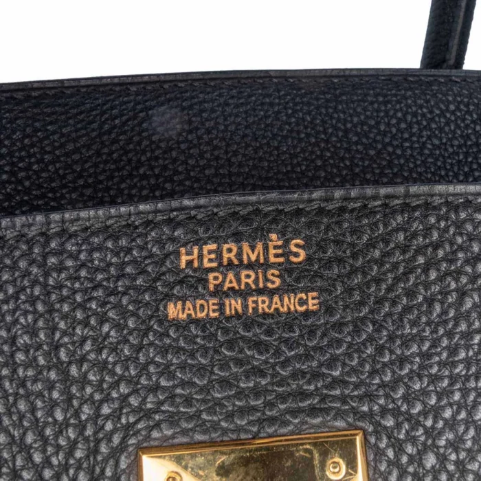 Artisan-Grade Hermès Dupes Birkin 35 Vache Fjord Black PHW - Replica Handbags - Image 5