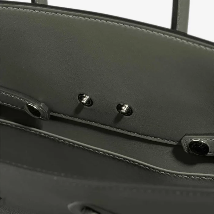 Artisan-Grade Hermès Dupes Birkin Shadow 25 Swift Gris Meyer PHW - Replica Handbags - Image 7