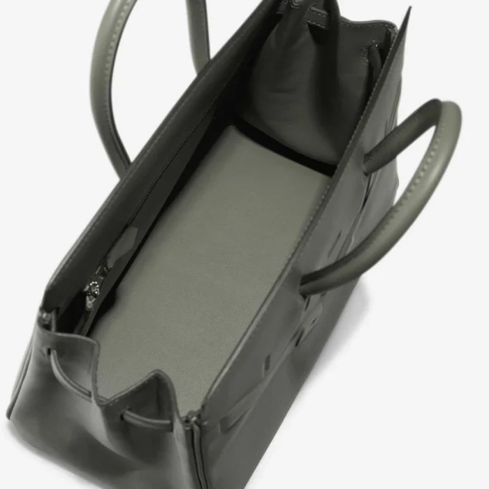 Artisan-Grade Hermès Dupes Birkin Shadow 25 Swift Gris Meyer PHW - Replica Handbags - Image 5