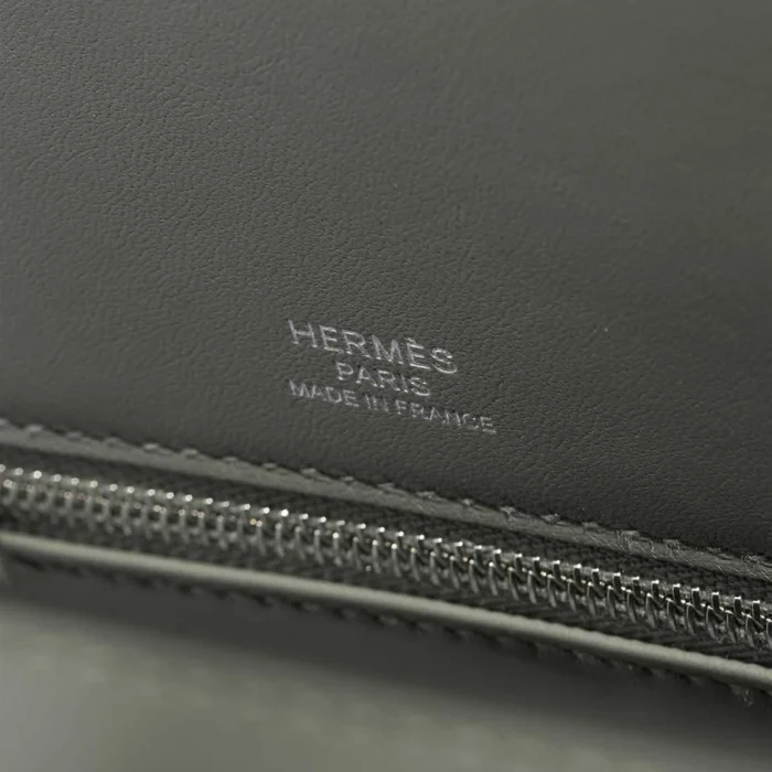 Artisan-Grade Hermès Dupes Birkin Shadow 25 Swift Gris Meyer PHW - Replica Handbags - Image 6