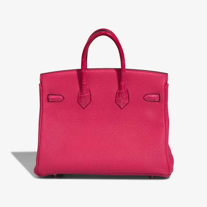Artisan-Grade Hermès Dupes Birkin Touch 25 Matte Alligator/Togo Framboise PHW - Replica Handbags - Image 2