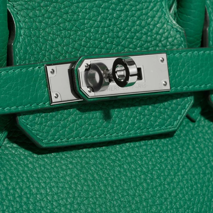 Artisan-Grade Hermès Dupes Birkin Verso 30 Clemence Vert Vertigo/Vert Fonce PHW - Replica Handbags - Image 6