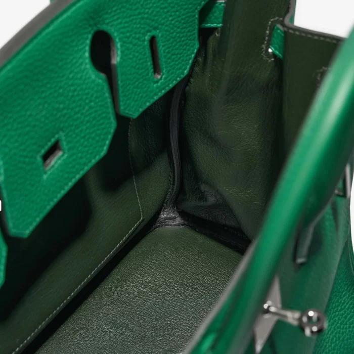 Artisan-Grade Hermès Dupes Birkin Verso 30 Clemence Vert Vertigo/Vert Fonce PHW - Replica Handbags - Image 5