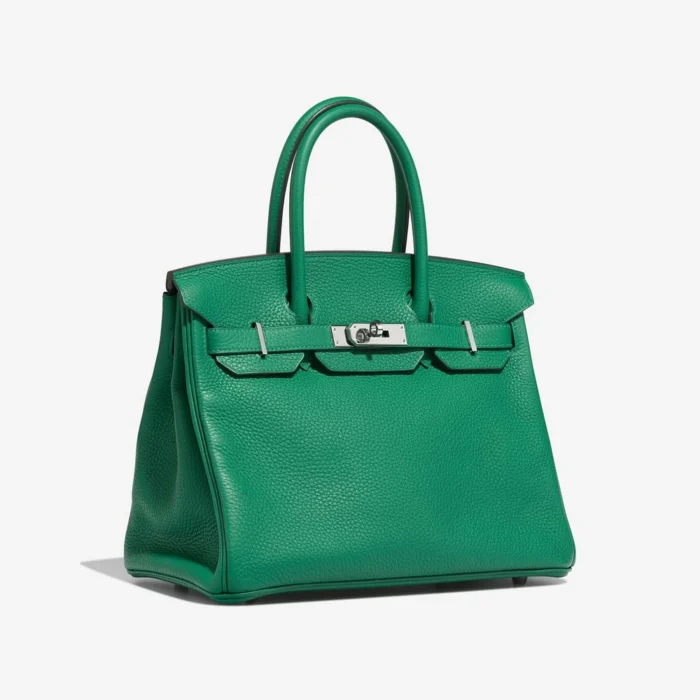 Artisan-Grade Hermès Dupes Birkin Verso 30 Clemence Vert Vertigo/Vert Fonce PHW - Replica Handbags - Image 4